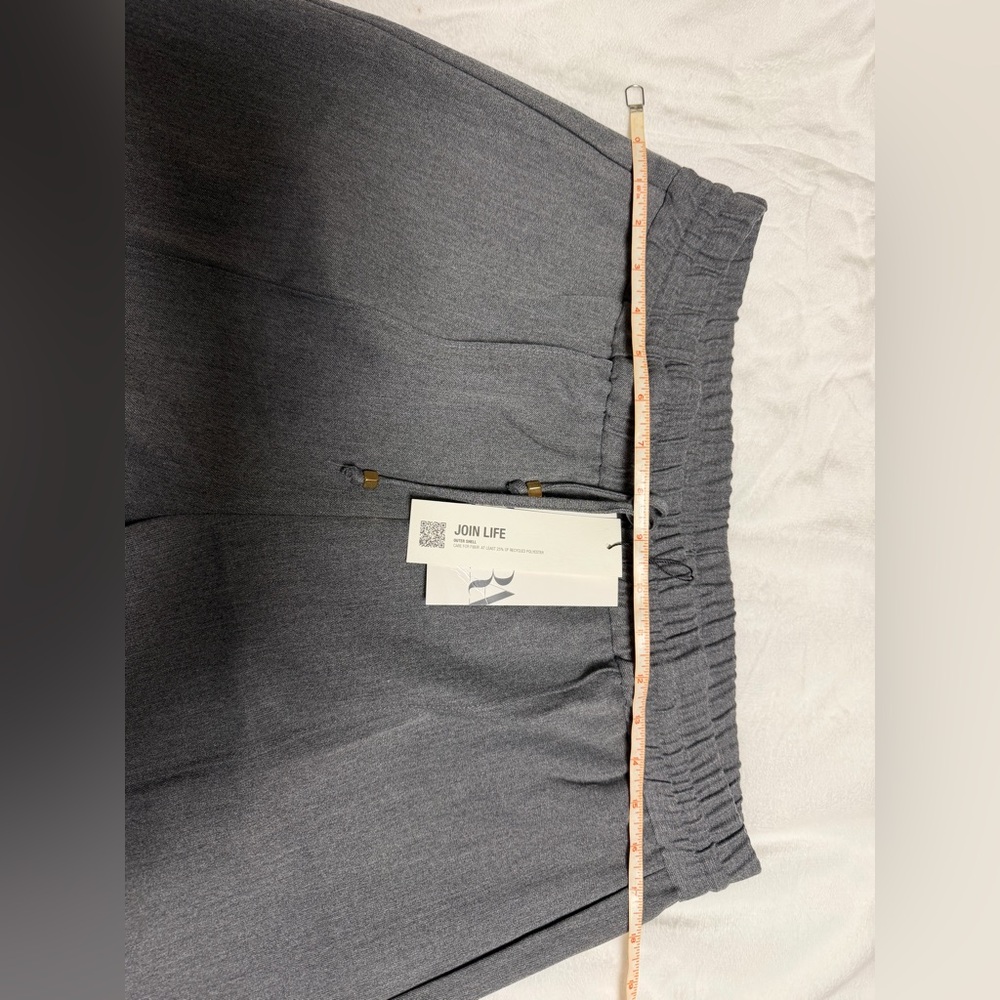 Zara medium gray brand, new drawstring, wide leg pants, size extra large - Picture 5 of 6